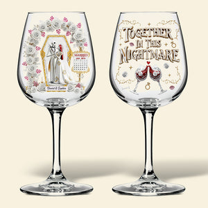Gothic Wedding Wine Glass - Personalized Gifts For Couple 03ohqn060825-Homacus