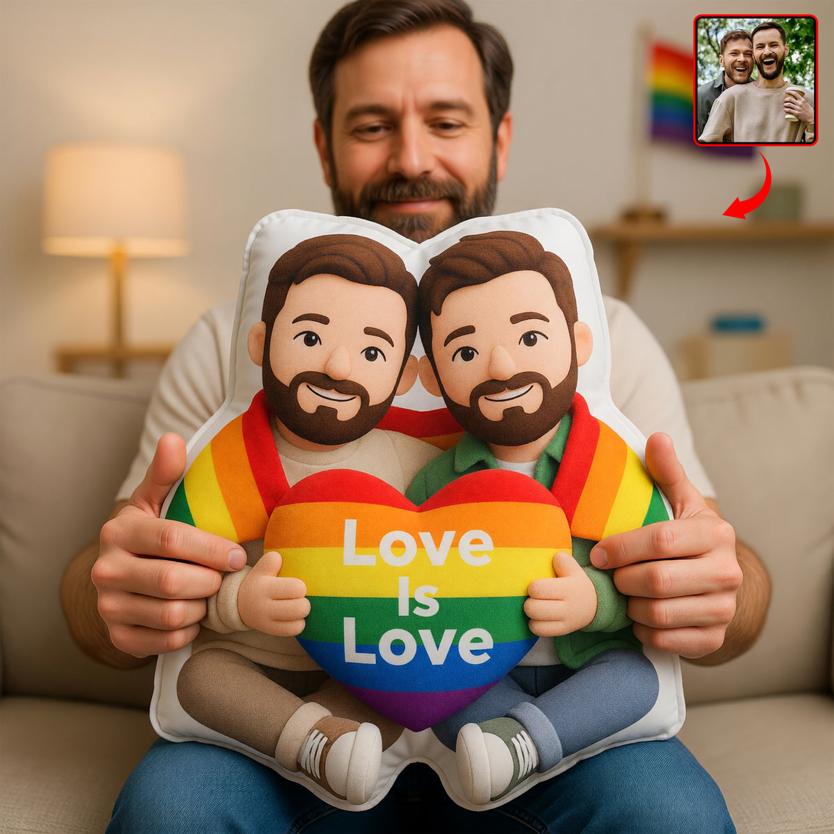 Pride Month LGBT Couple Pillow - Custom Photo Gifts For Couple Pillow 07NAQN200526