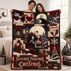 Stitched Together Christmas Blanket - Personalized Gifts For Couples 05HALU061026-Homacus