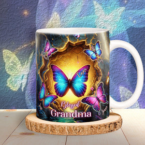 Butterfly Grandma Coffee Mug - Personalized Gift For Grandma 02OHLU280325-Homacus