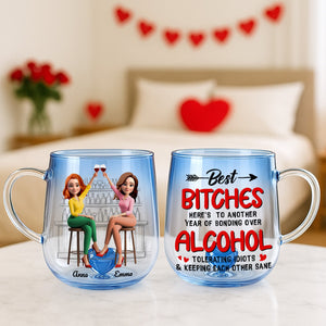 Partner In Wine Personalized Christmas Gifts For Drinking Buddies 3D Heart Glass Mug 02natn230725-Homacus