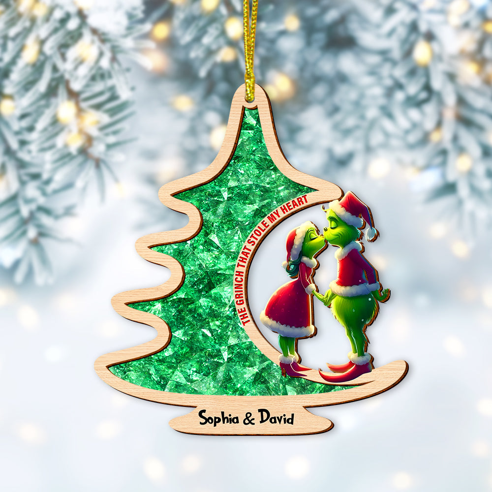 Personalized Gifts For Couple Christmas Ornament 02xqtn181124 Christmas Tree Couple Kissing-Homacus