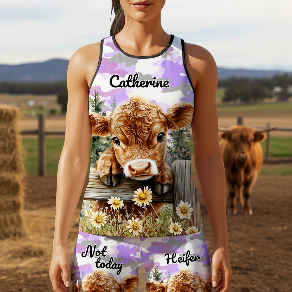 Cow Girl Set Tank Top & Leggings - Personalized Gifts For Cow Lovers 01DTDT010725-Homacus