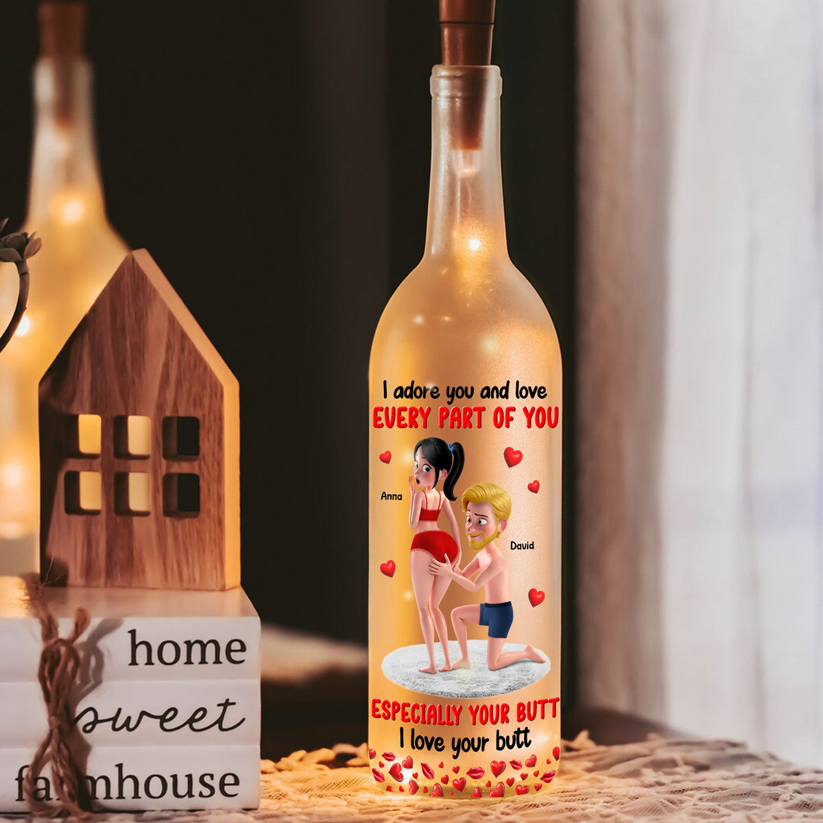 Personalized Funny Gifts For Couple Bottle Lamp I Love Every Part Of You 03natn150725hg-Homacus