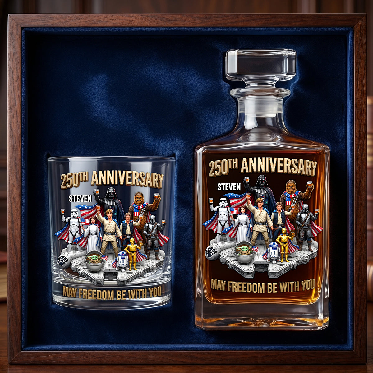 Warriors Celebrate America 250th Anniversary Decanter Set - Personalized Gifts For Patriots 04tydh250626-Homacus