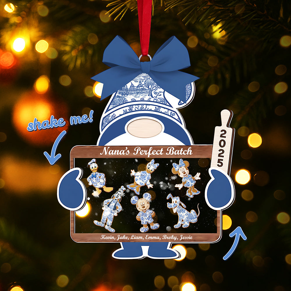 Layered Christmas Grandma Mommy Toile de Jouy Shaker Ornament 04pgta240925-Homacus