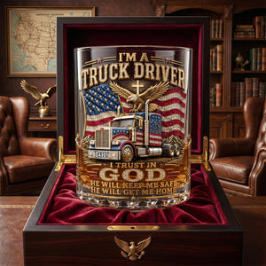 Dad Round Glass - Personalized Father's Day Gifts For Christian Truck Driver 02padh250526-Homacus