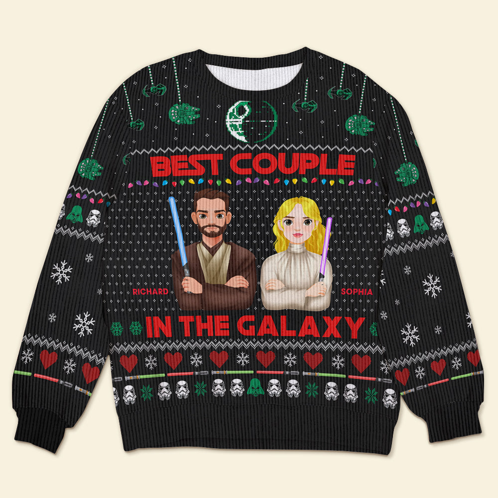 Personalized Gifts For Couple Ugly Sweater, Best Couple In The Galaxy 02tgqn161024hg-Homacus