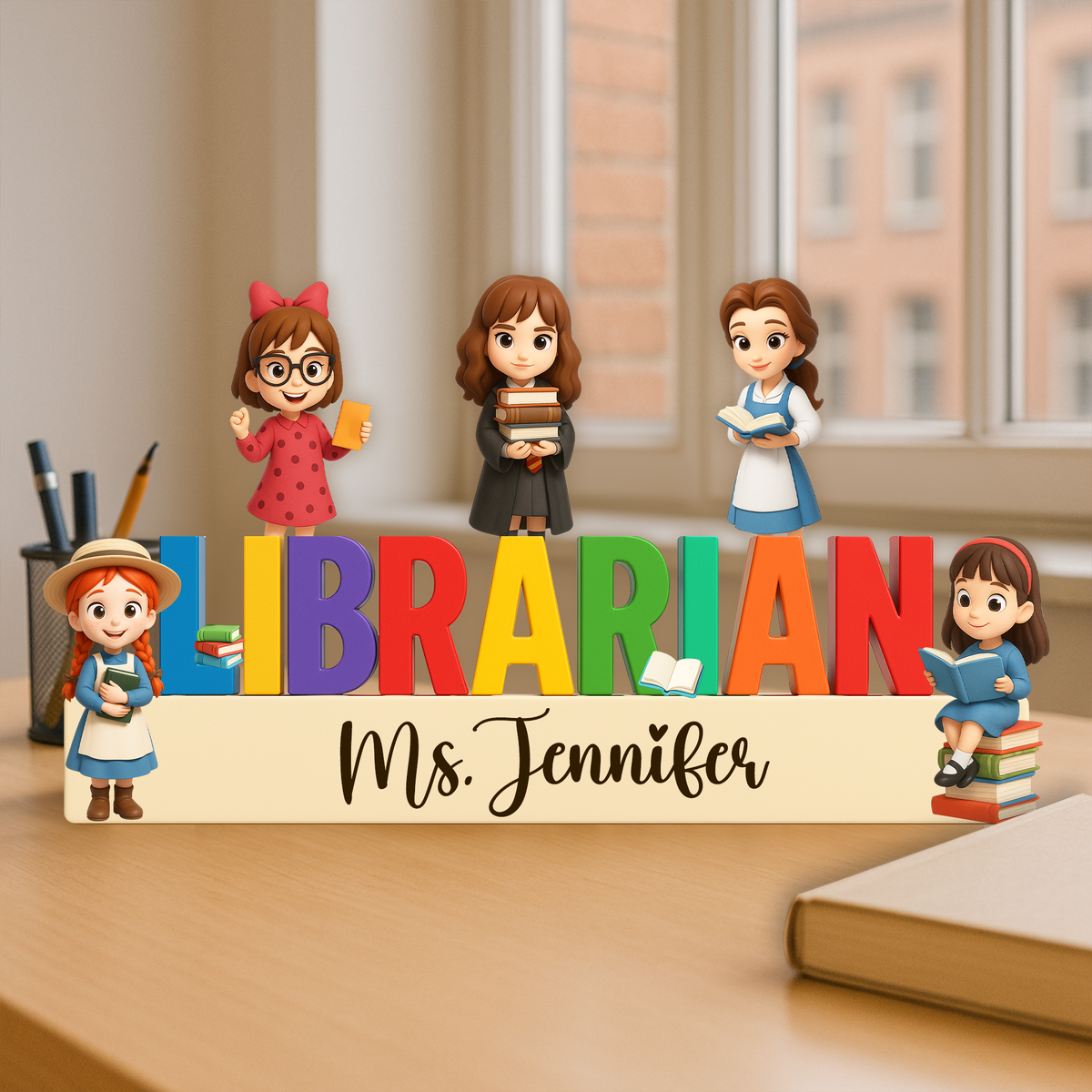 Book Characters Acrylic Plaque - Personalized Gifts For Librarian 02NALU080525-Homacus