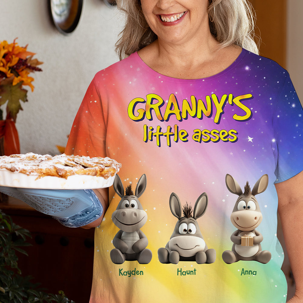 Personalized Gift For Grandma Shirt, Adorable Little Donkeys 01NALU190325-Homacus