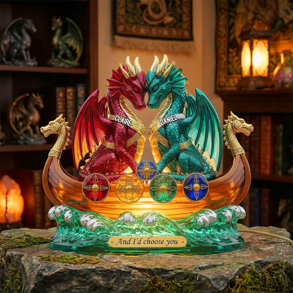 Dragon Couple Acrylic Light Box - Personalized Gifts For Couple 06pgmg031225-Homacus