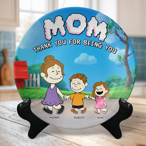 Personalized Gifts For Mom Ceramic Round Plate 08napu030425-Homacus