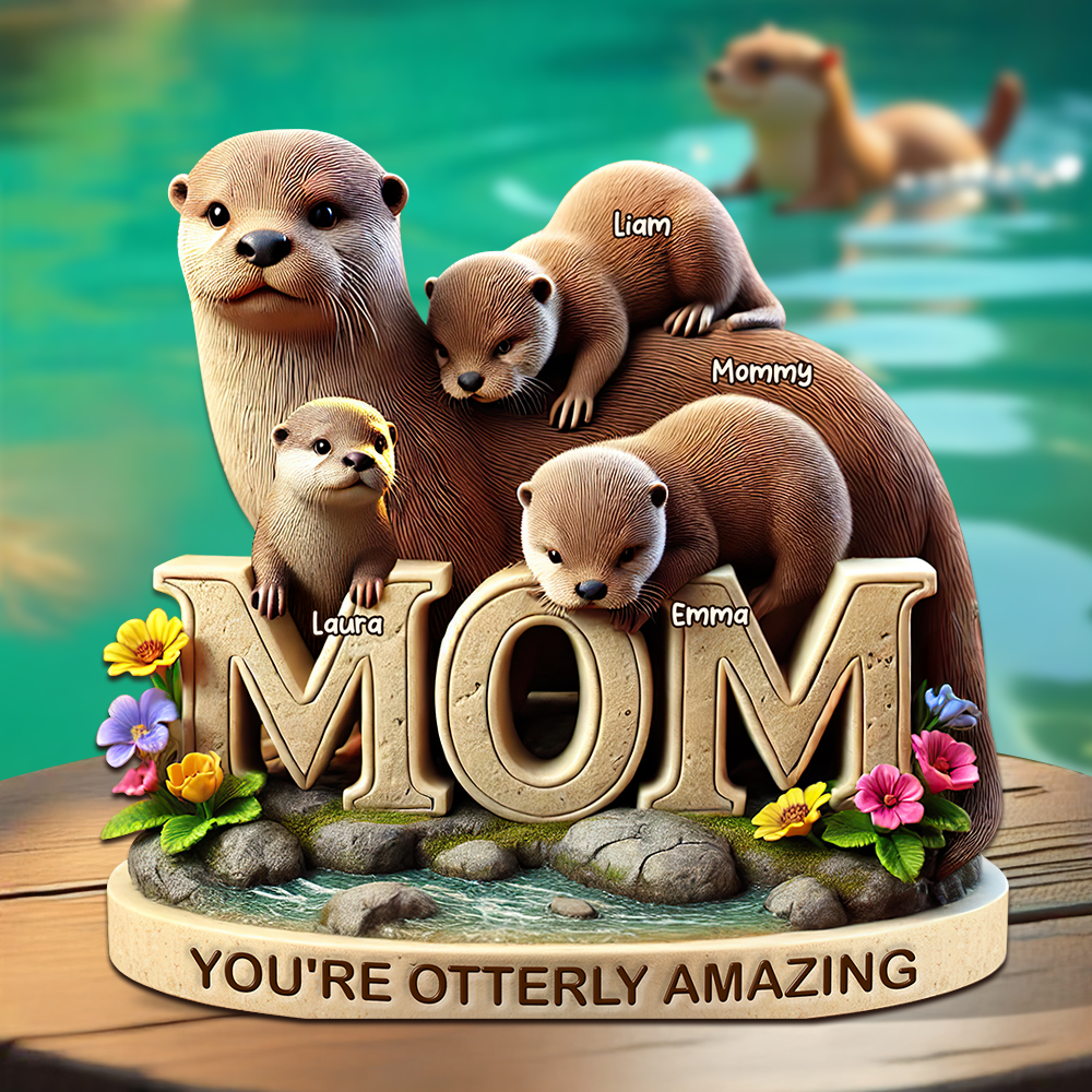 Otter Mom Plaque - Personalized Gifts For Mom 01hupu190425-Homacus