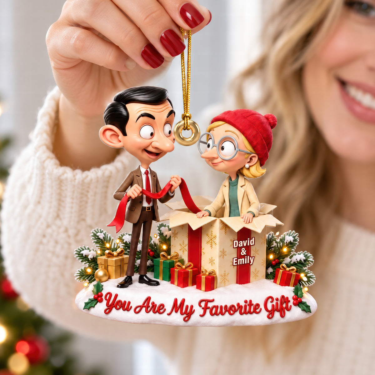 You’re My Favorite Gift Ornament- Personalized Christmas Gifts For Couples 02TTQN190926
