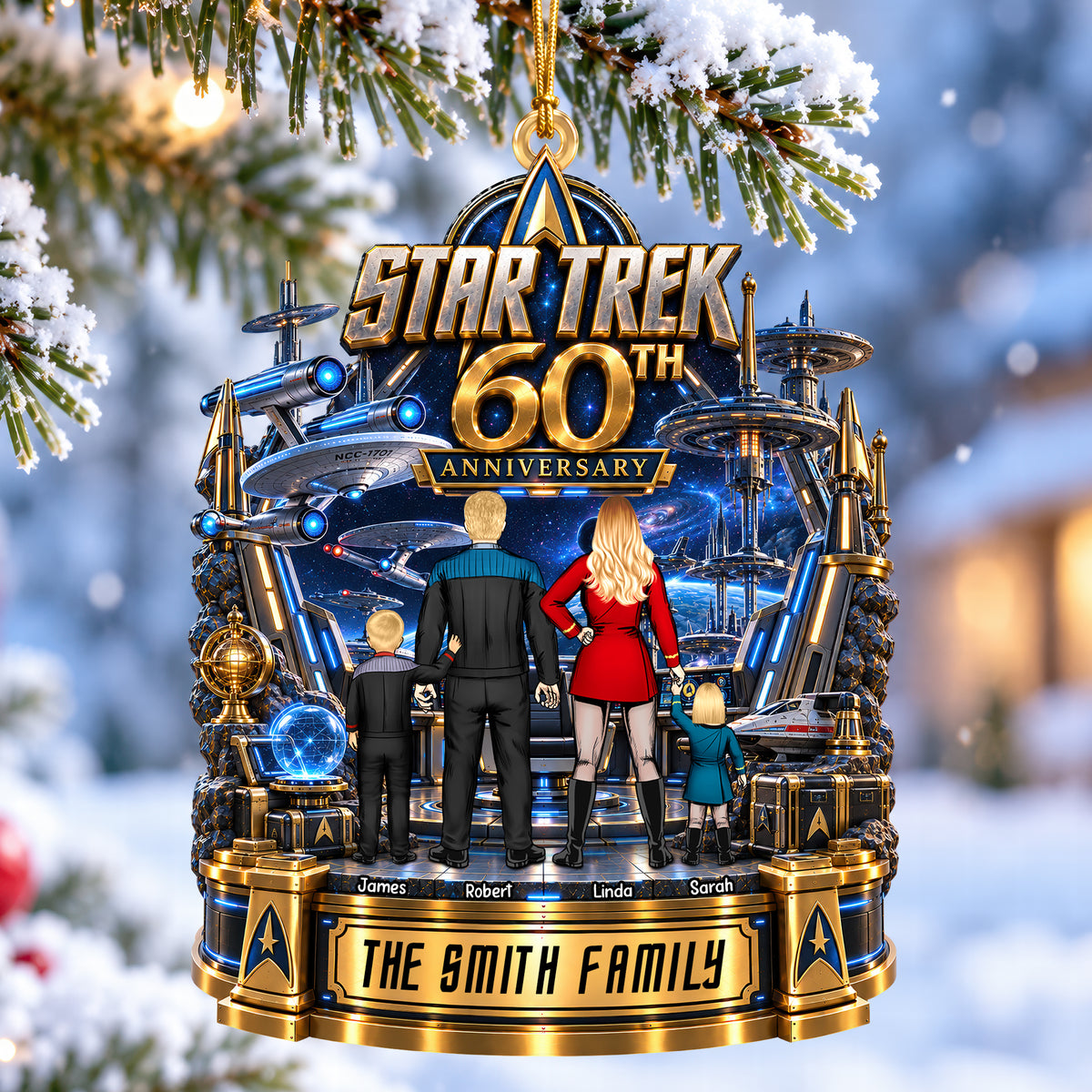 Sci-fi Theme Christmas Ornament - Personalized Gifts For Family 01OHQN230926-Homacus