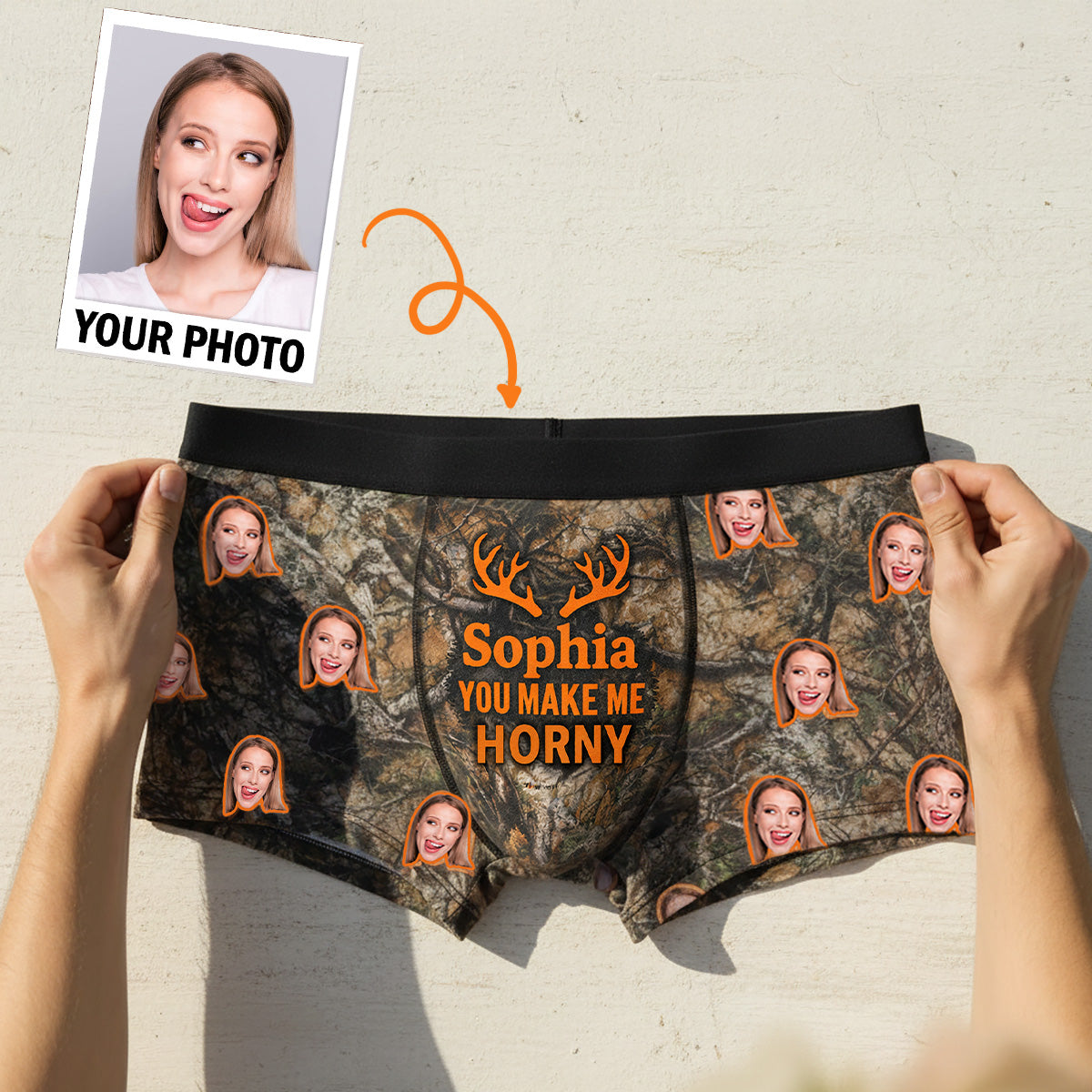 Naughty Couple Boxer - Custom Photo Gifts For Him Men's Boxers 02HUMG240126-Homacus