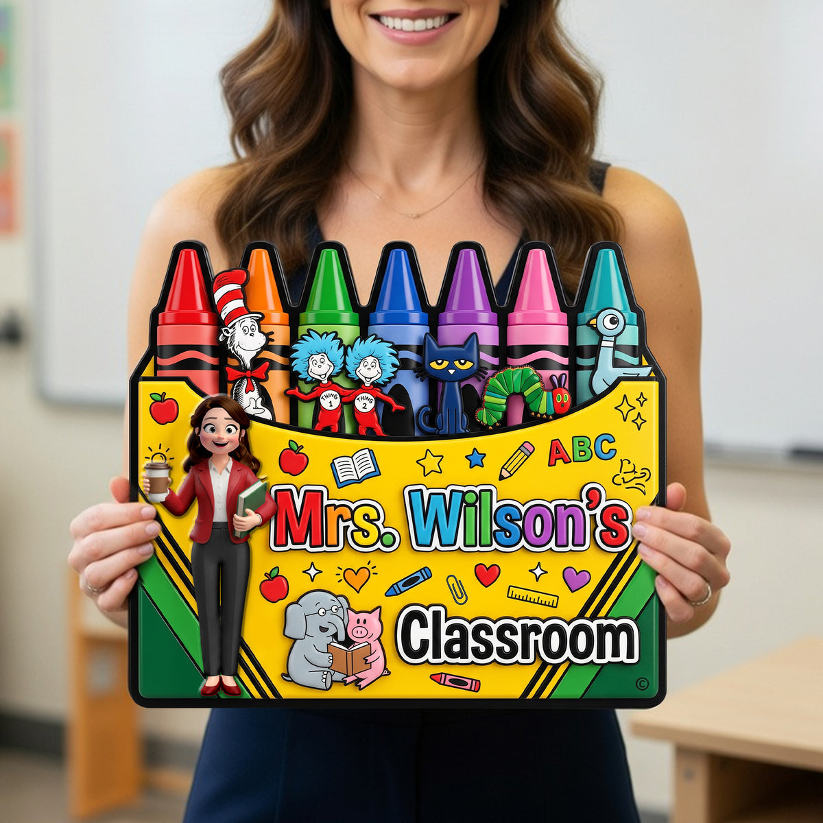 Teacher's Crayon Classroom Acrylic Plaque - Personalized Gifts For Teachers 02naqn060726-Homacus
