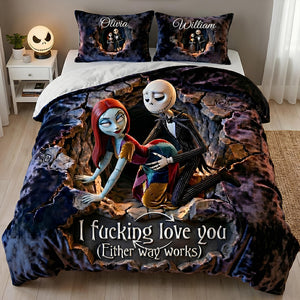 Spooky Couple Quilt Bedding Set Personalized Gifts 07TGDT081225-Homacus