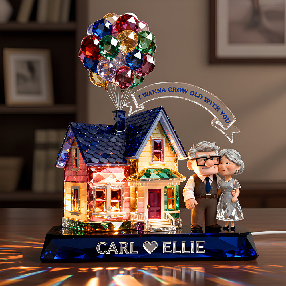 Old Couple Light Box - Personalized Gifts For Couple Custom Shape Acrylic Light Box 06TODT271225-Homacus