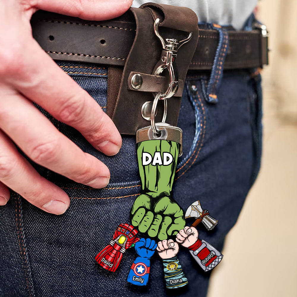 Personalized Gifts For Dad Keychain 02qhqn170523ha Fist Bump-Homacus