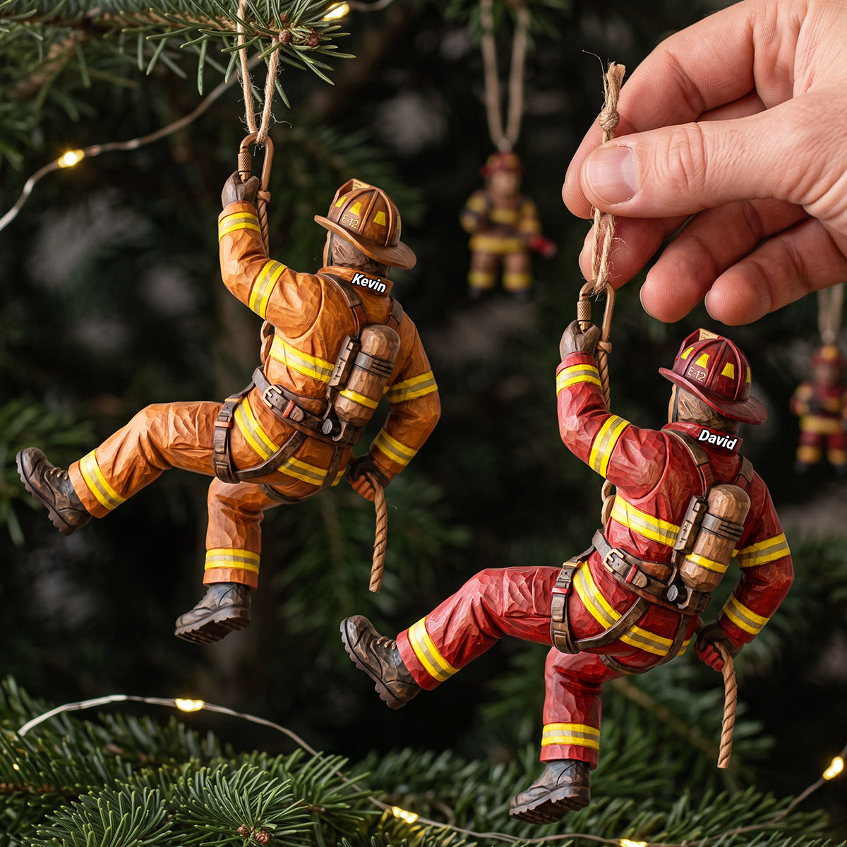 Climbing Firefighter Acrylic Ornament - Personalized Christmas Gifts 05pgta201026-Homacus
