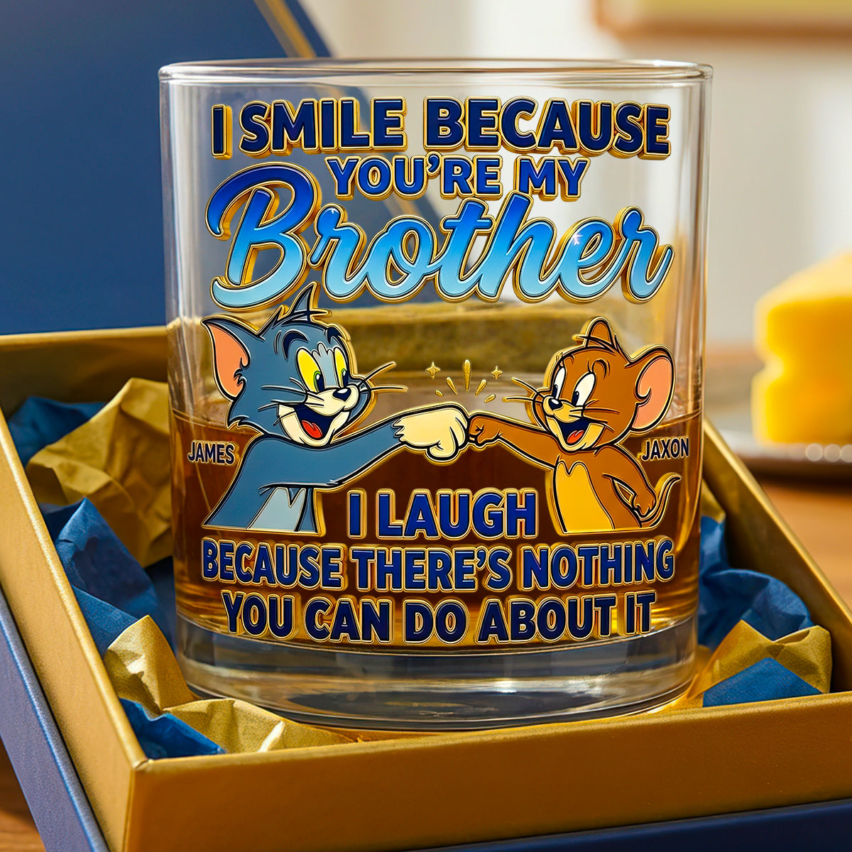 Funny Sibling Round Glass - Personalized Gifts For Brothers 03NADT100626-Homacus