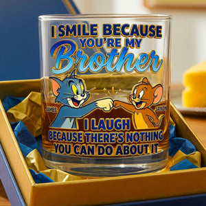 Funny Sibling Round Glass - Personalized Gifts For Brothers 03NADT100626-Homacus