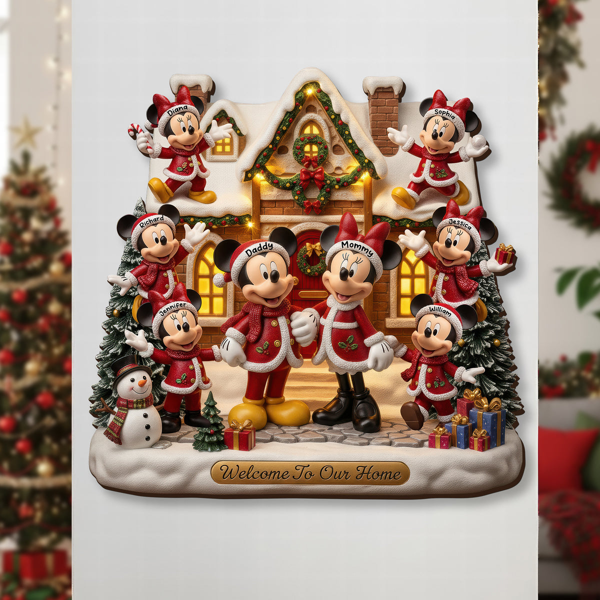 Family Christmas Wood Sign - Personalized Gifts For Family 01pgqn291025-Homacus