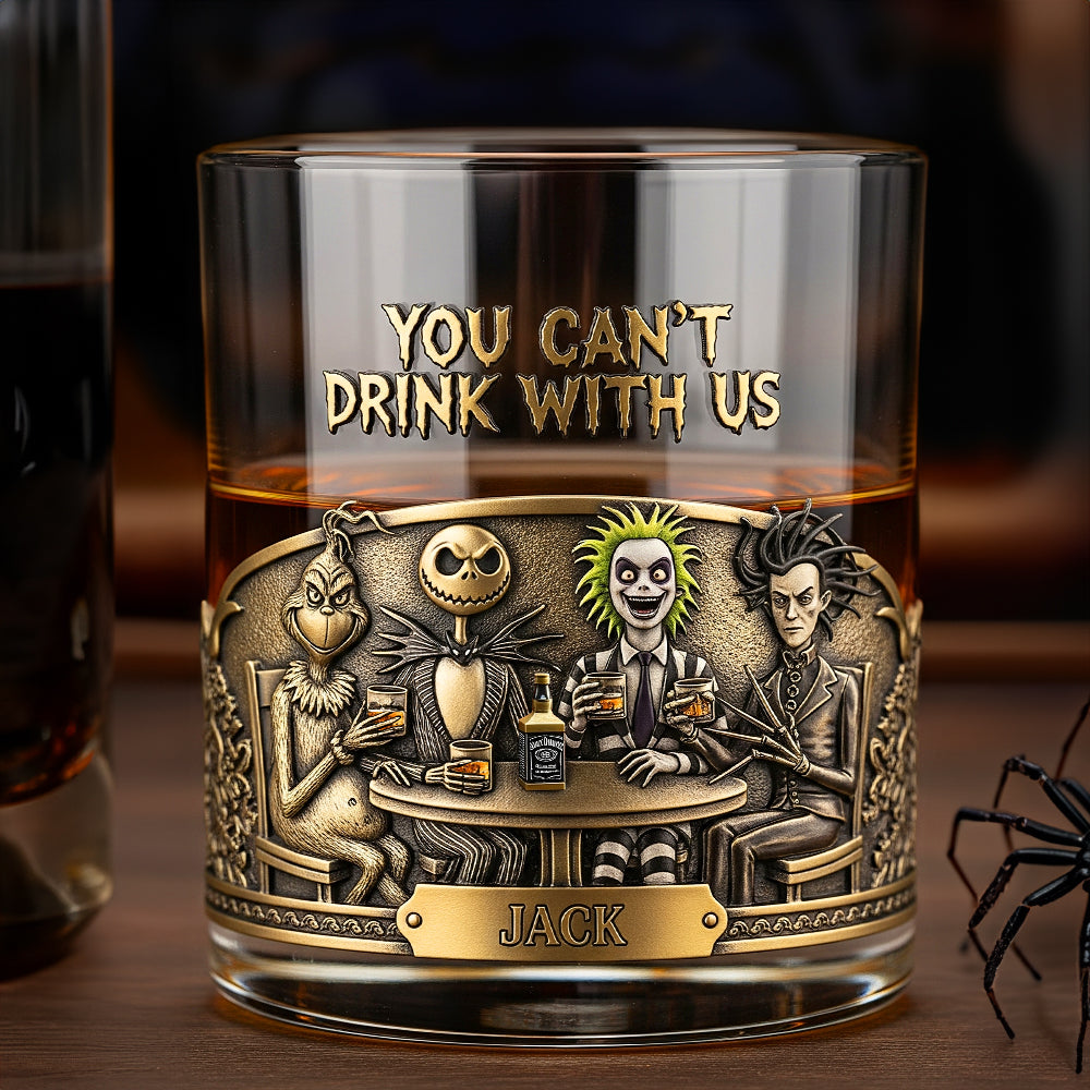 You Can't Drink With Us Personalized Halloween Gifts For Horror Movie Fans Glass 02natn230825-Homacus