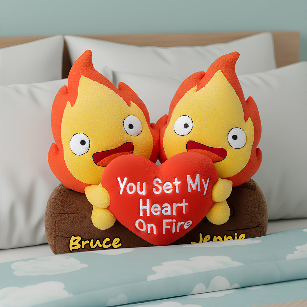Flame Couple Custom Shape Pillow - Personalized Gifts For Couples 06nadt291125-Homacus