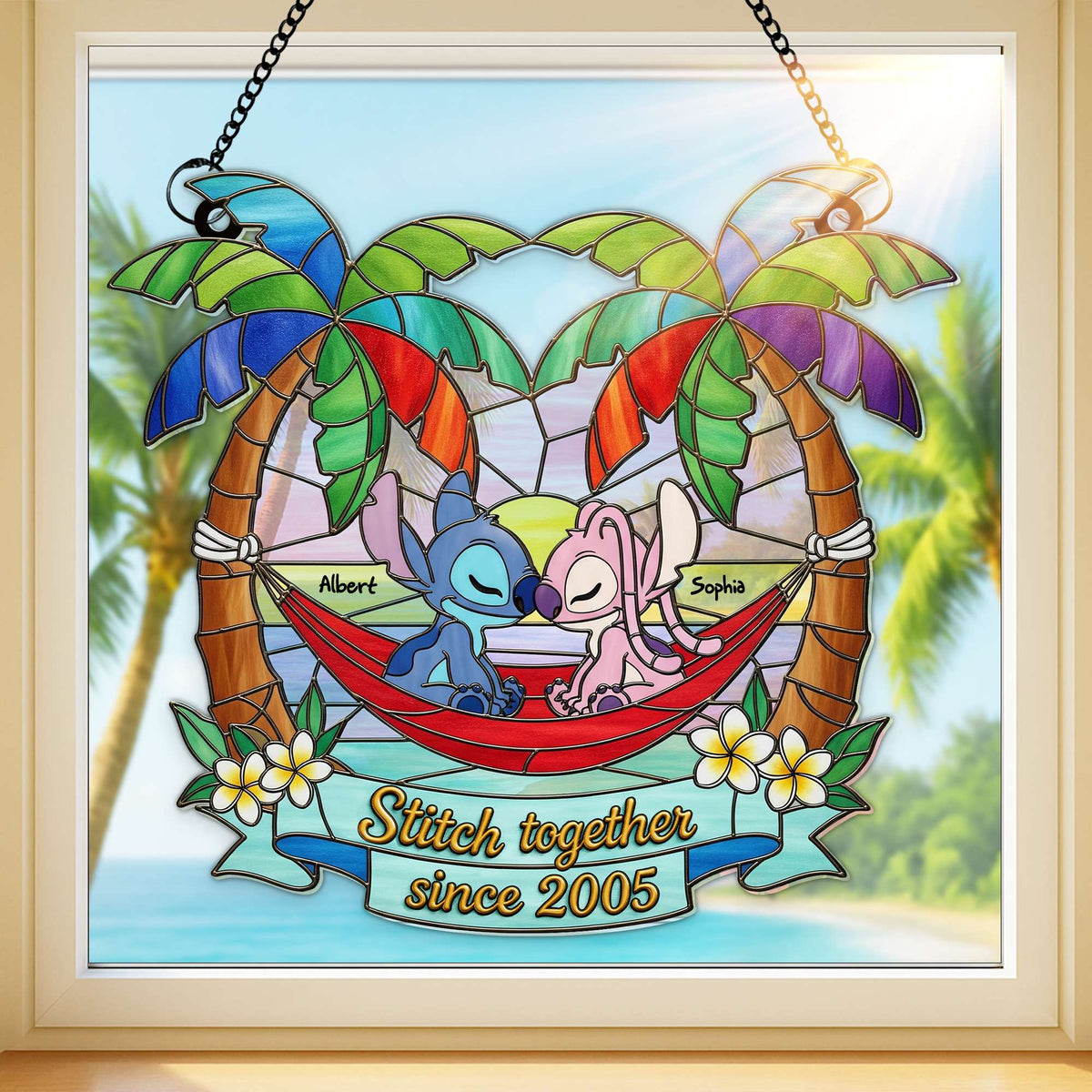 Alien Couple Together Suncatcher - Personalized Anniversary Gifts For Couples 04NALU060625-Homacus
