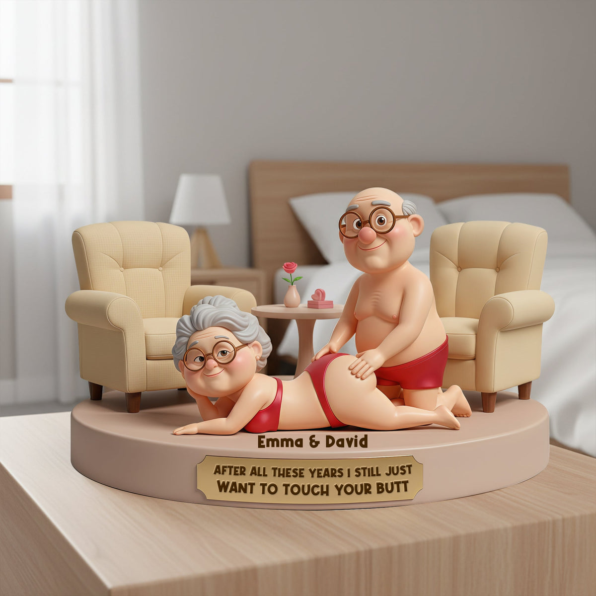 Funny Old Couple Acrylic Plaque - Personalized Gifts For Couples 09OHLU281125-Homacus