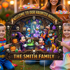 Welcome To The Haunted Crew Yard Sign - Personalized Gifts For Family 08TODT040826
