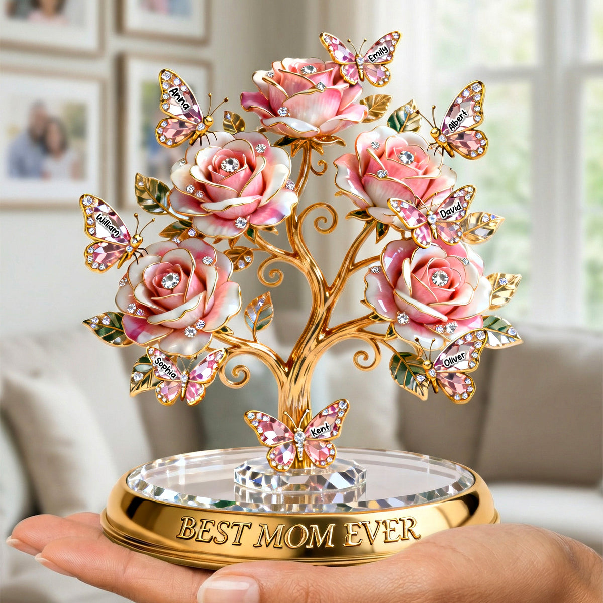 Family Tree Butterfly Rose Acrylic Plaque – Personalized Gifts For Mom 02ohqn030226-Homacus