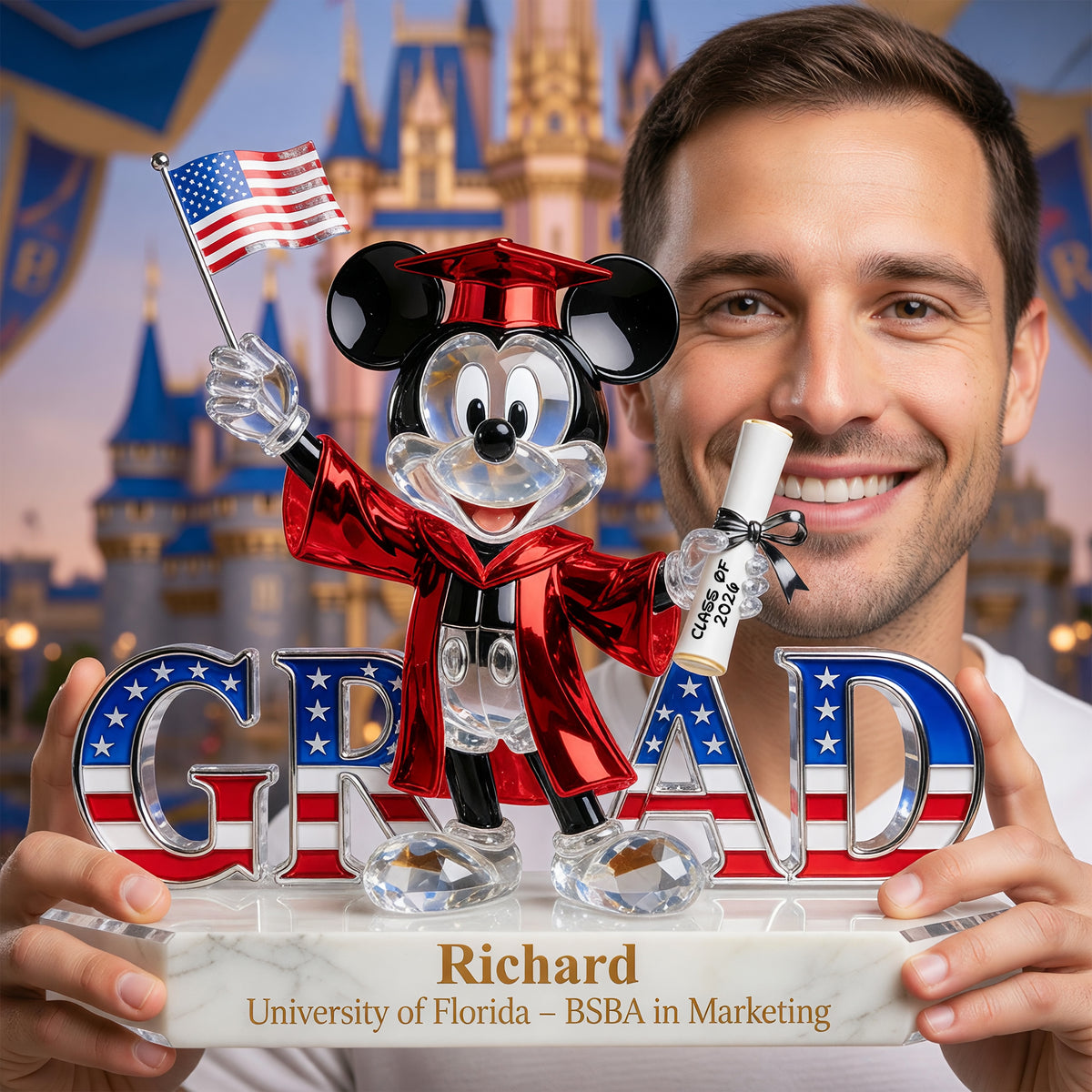 Patriotic Graduate Acrylic Plaque - Personalized Gifts For Graduation 01TGQN250526