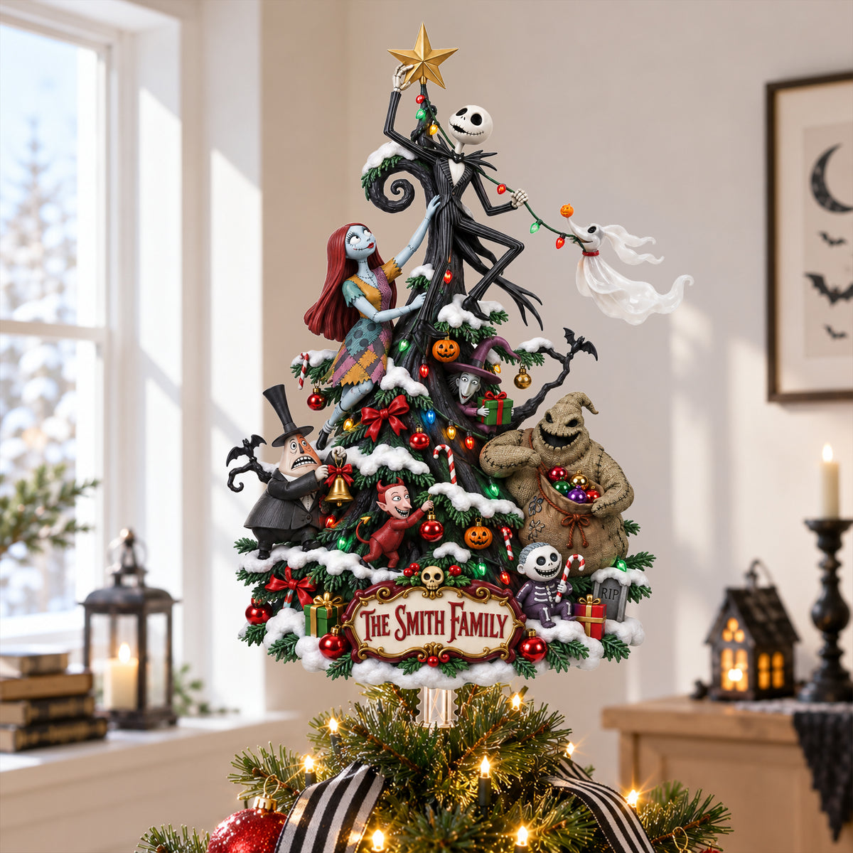 Cute Spooky Family Tree Topper - Personalized Christmas Gifts For Family 06tylu091026-Homacus