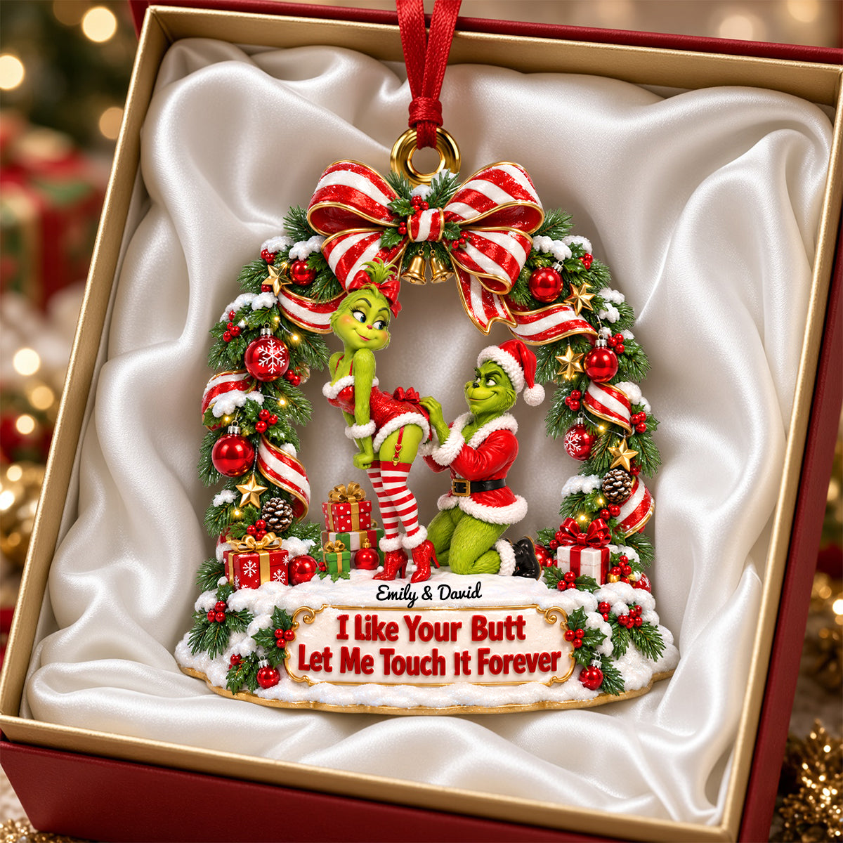 Cheeky Couple Christmas Ornament - Personalized Gifts For Couple 07nadh150926