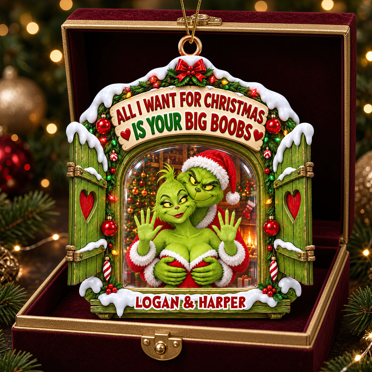 Cheeky Couple Holiday Ornament - Personalized Christmas Gifts For Couple 07ohdt071026-Homacus