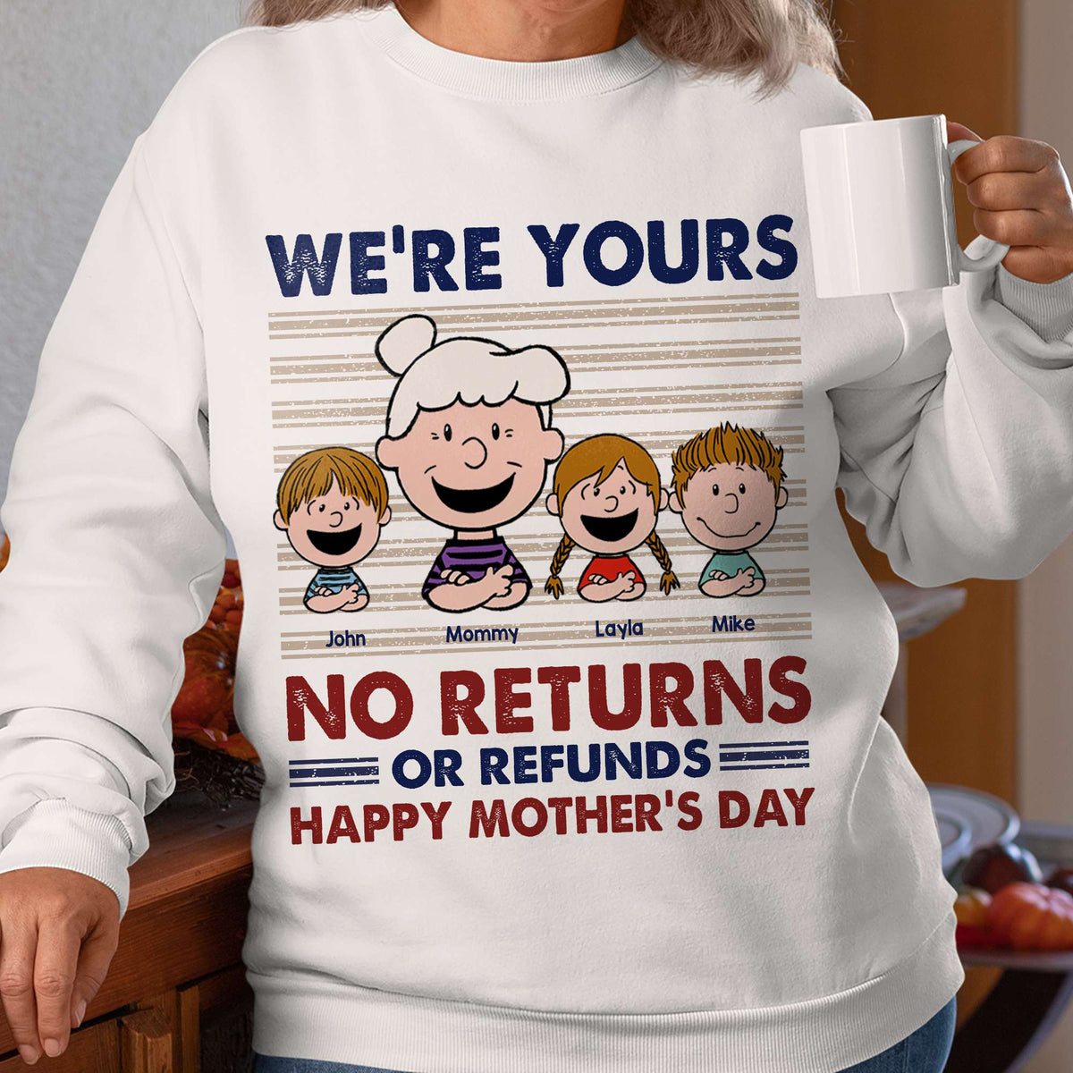 Personalized Gifts For Mom Shirt Cartoon Mom And Kids 03XQMH270325HH-Homacus