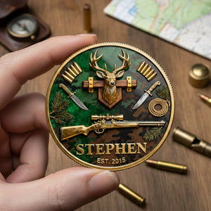 Deer Hunting Printed Metal Coin - Personalized Anniversary Gift For Hunters 05KILU110226-Homacus