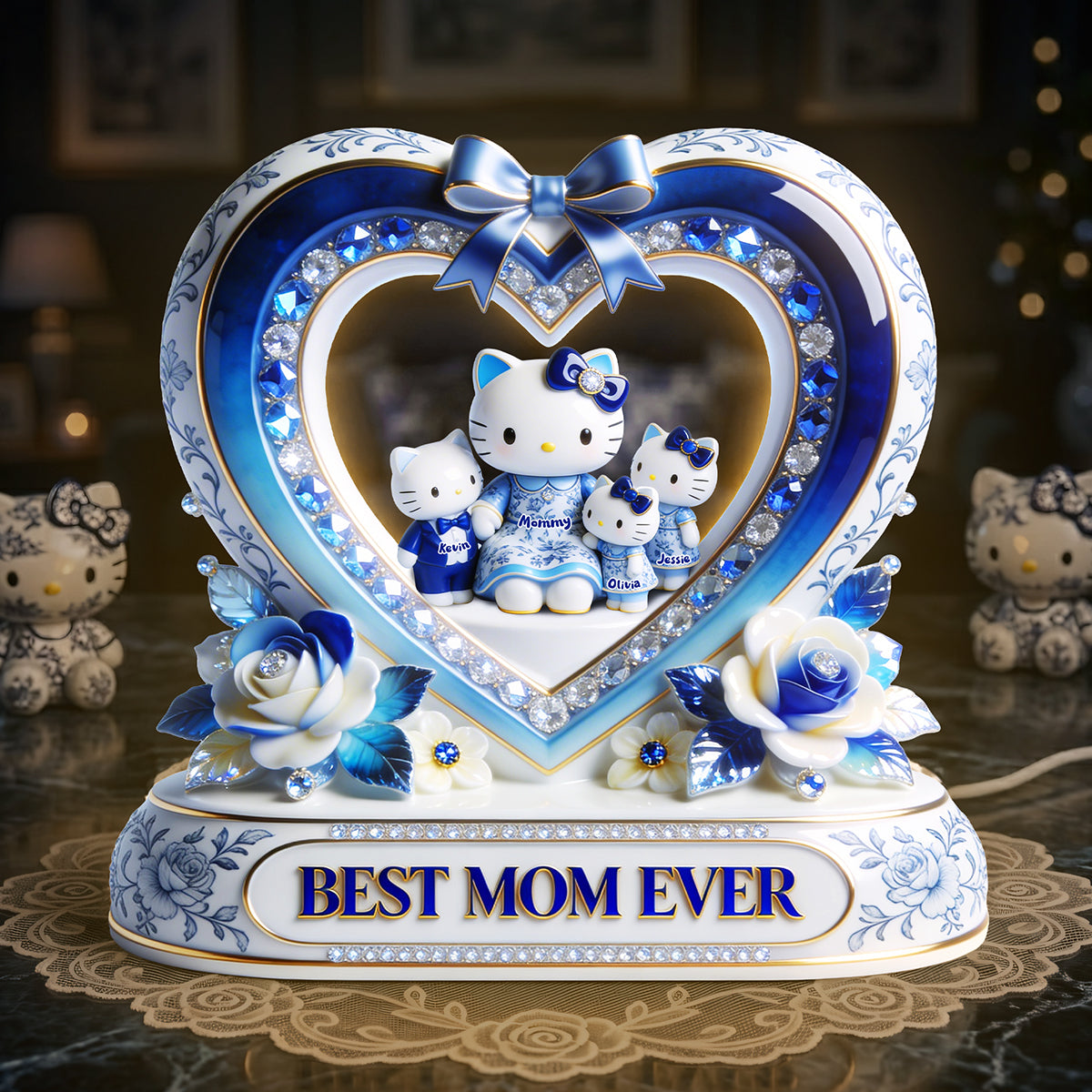 Lovely Mama Mom Toile De Jouy Custom Shape Light Box - Personalized Gifts For Mom 01PGTA150426-Homacus