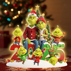 Naughty Green Monsters Acrylic Light Box Personalized Christmas Gifts For Family 04nadt051125-Homacus