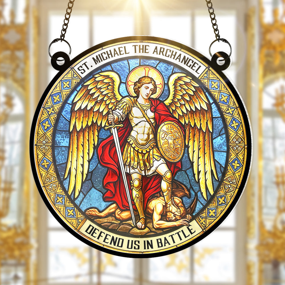 St. Michael The Archangel Suncatcher Ornament - Personalized Gifts for Catholic 02huqn290525-Homacus