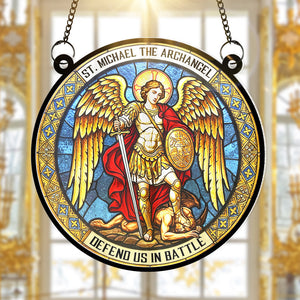 St. Michael The Archangel Suncatcher Ornament - Personalized Gifts for Catholic 02huqn290525-Homacus