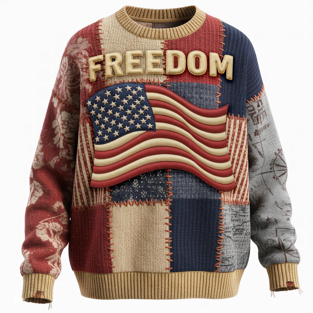 Freedom USA Flag Ugly Sweater- Christmas Gifts For Patriots 03paqn281025-Homacus