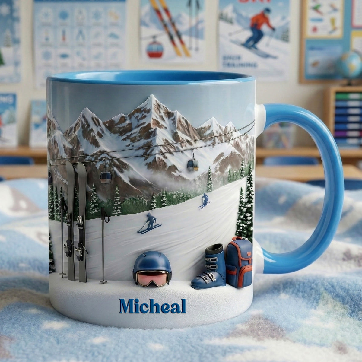 Skiing Accent Mug - Personalized Gifts For Skiing Lovers 01kimg080126-Homacus