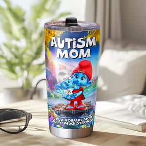 Personalized Gifts For Autism Mom Tumbler, Blue Character 02TGLU210225-Homacus