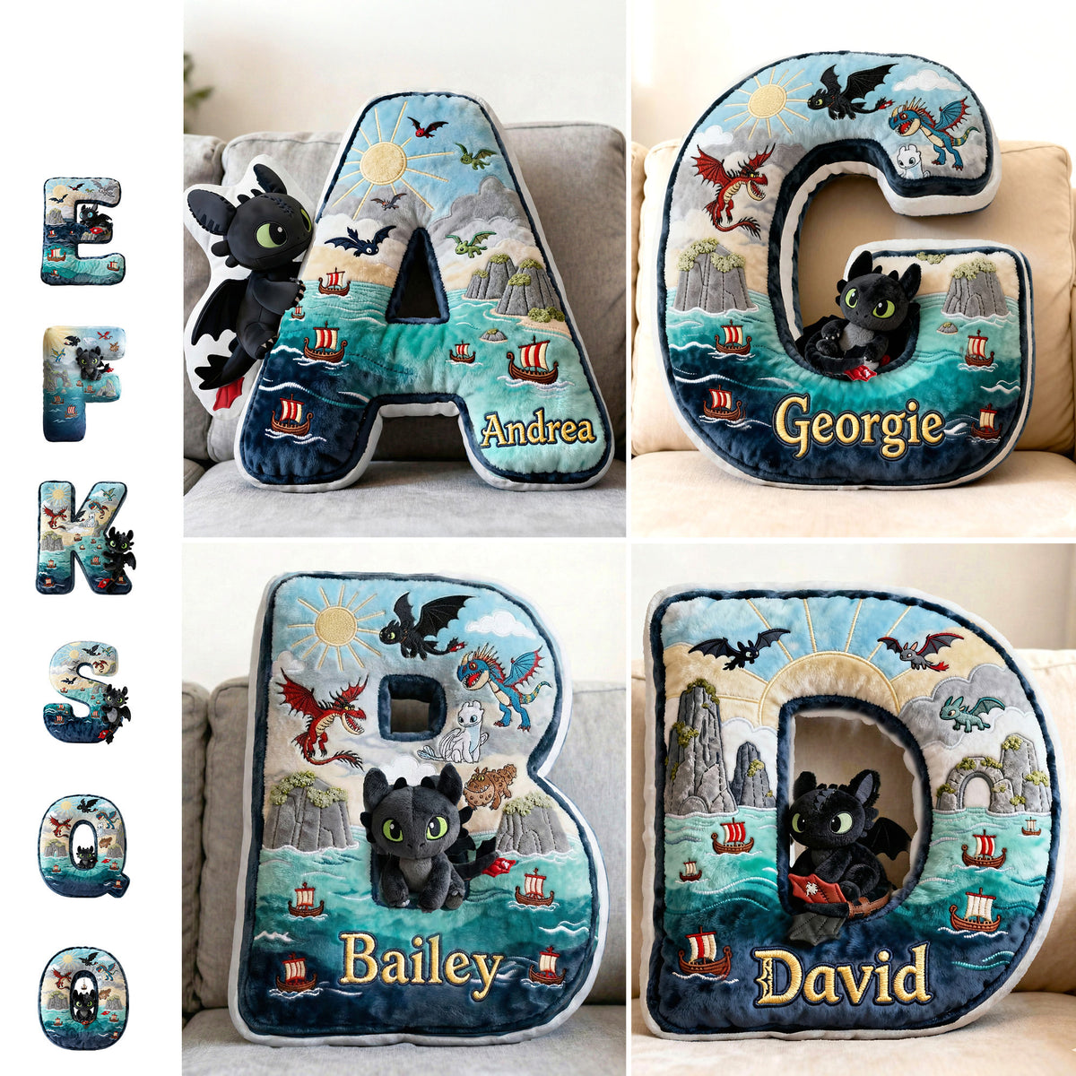Fantasy World Alphabet Initial Letter Shaped Pillow - Personalized Gifts For Kids & Cuteness Lovers 01qhmg101225-Homacus