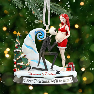 Pregnant Couple Ornament - Personalized Gift For Couple Christmas Ornament 05OHMG091025-Homacus