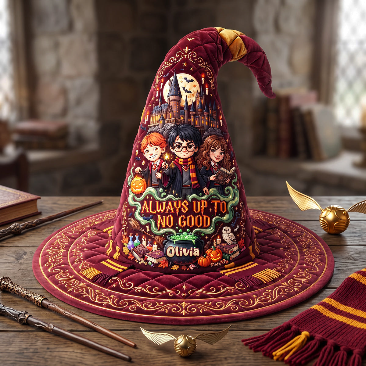 Epic High-Fantasy World Quilted Witch Hat - Personalized Gifts 03tyta120826